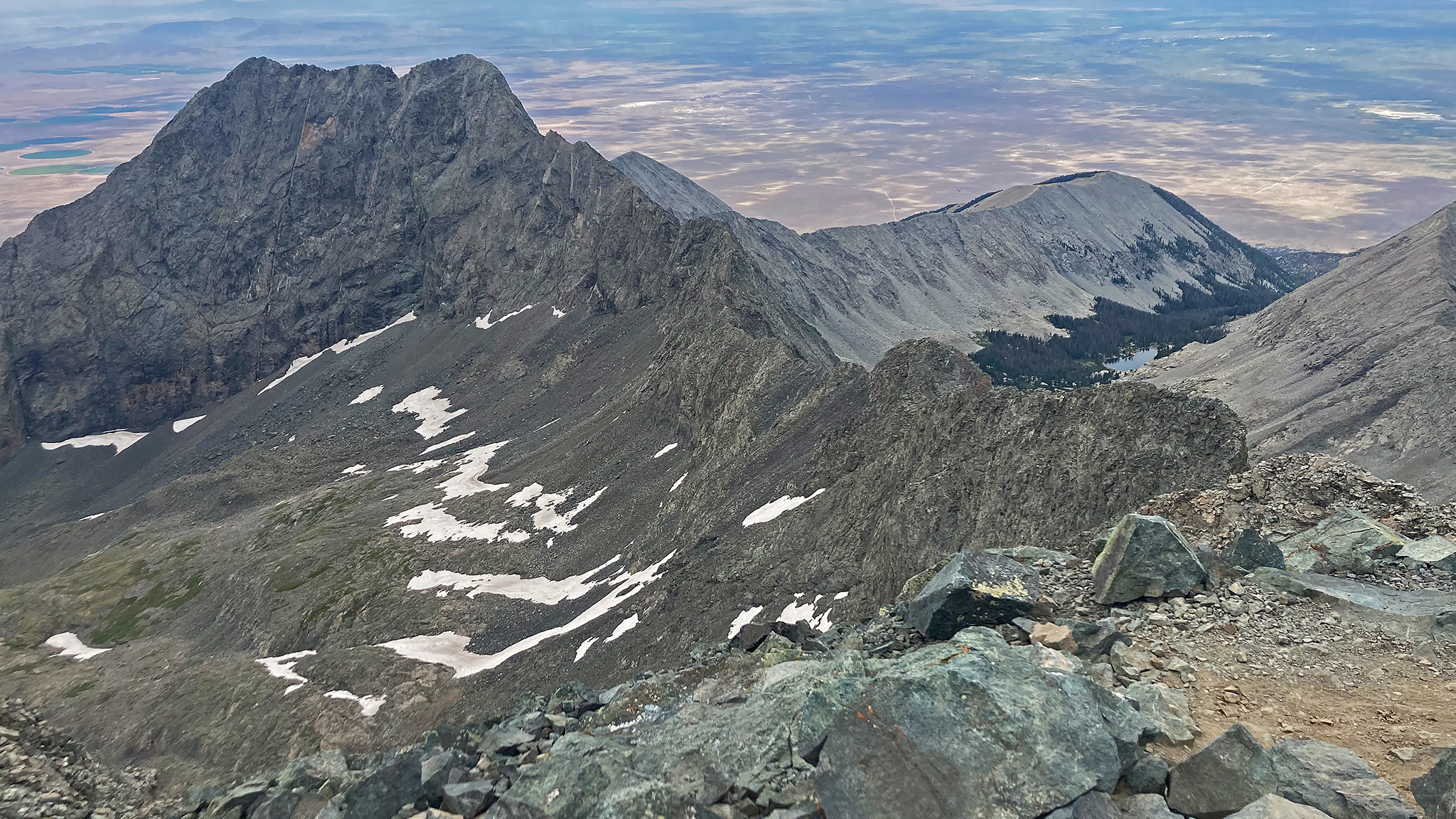 Blanca Peak, looking back on the Little Bear- Blanca Traverse - 37.577542 N, 105.485664 W
