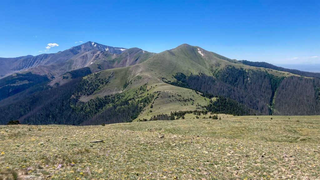 Looking back at Cottonwood Peak and Peak 12655