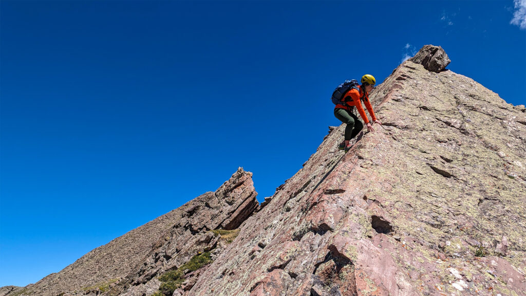 A beautiful arete with seemingly chiseled in holds. -- Photo provided by Patrick Gres